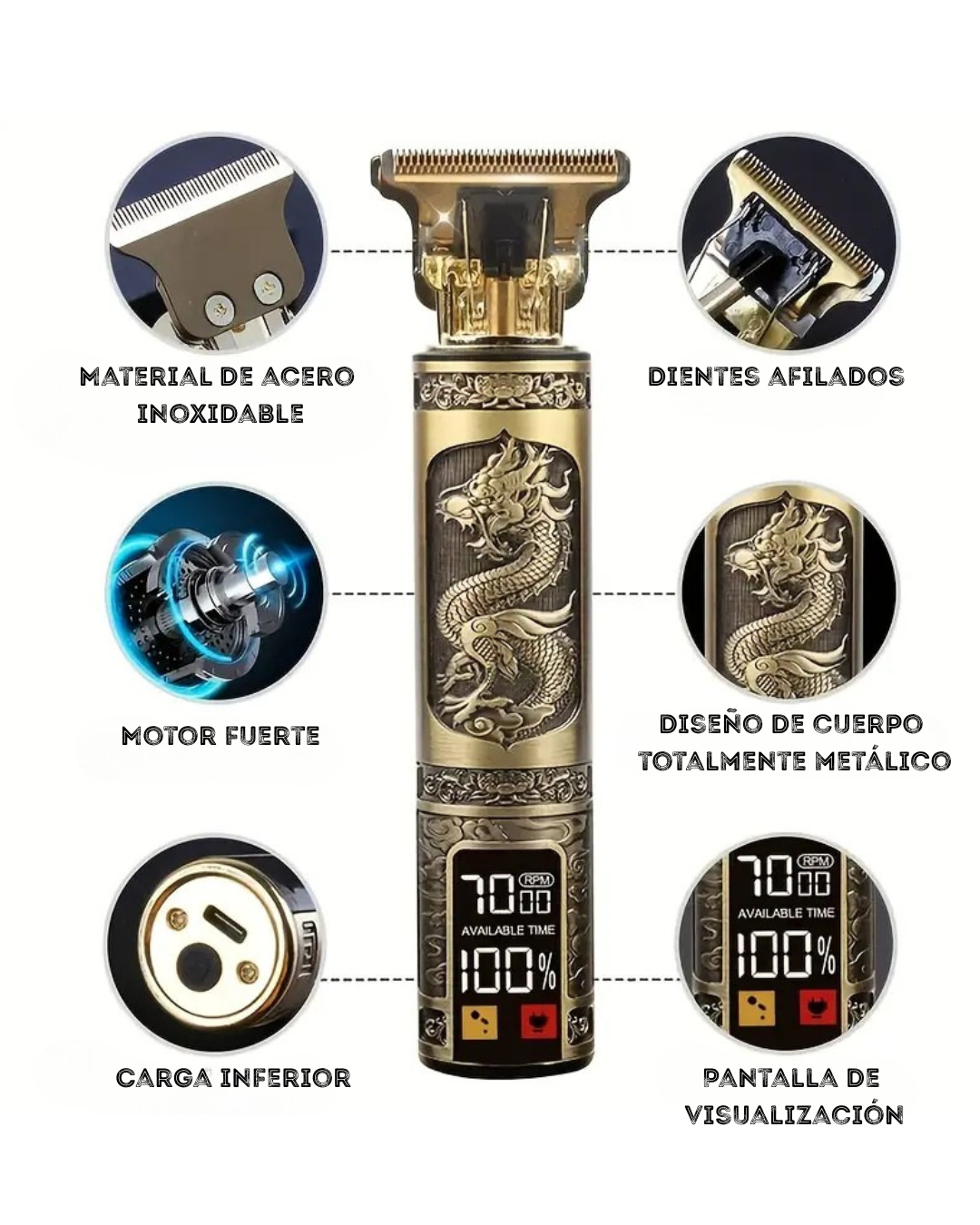 Patillera Recargable Profesional